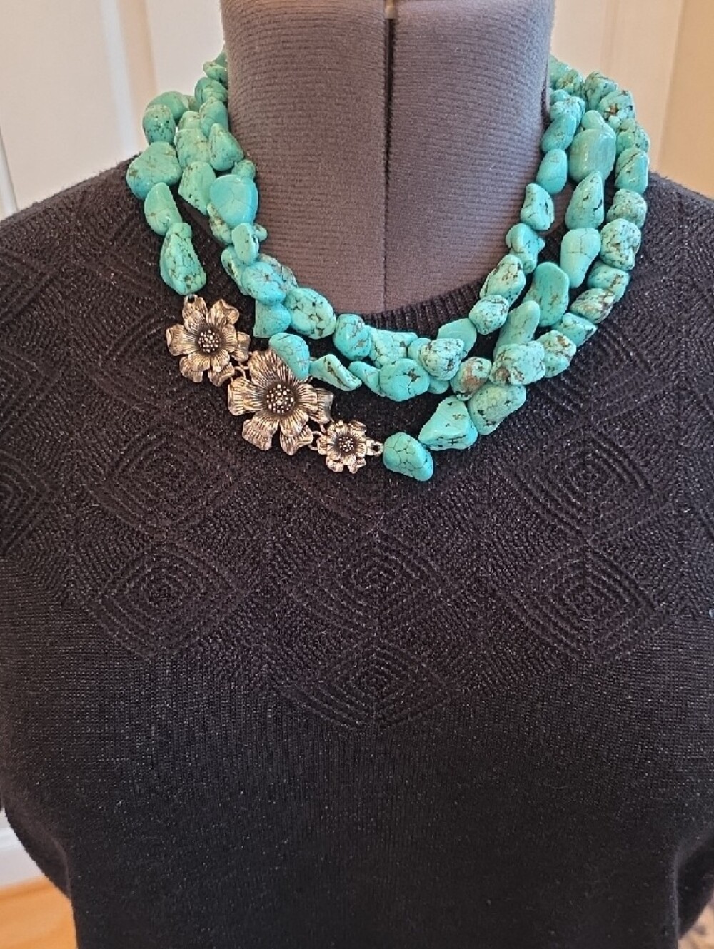Vintage Lucky Brand Turquoise Necklace & Earrings - Picture 6 of 7